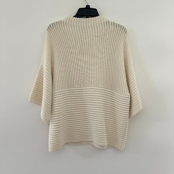 NEW Chicos Texture Pullover Sweater Size 2 (Large) Cashmere Blend Cream Knit - Picture 2 of 9